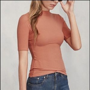 Reformation Beechmont Peachy Mock Neck